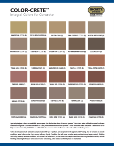 Color Charts - Wayne Davis Concrete